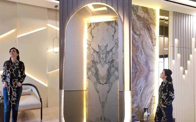 Kantor Maia Estianty Desain Minimalis dengan Dinding Marmer